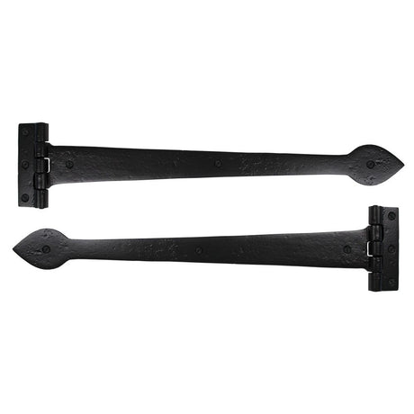 From The Anvil - Black Smooth 18" Cast T Hinge (pair) | Sku. 73228 | Trade Door Handles.