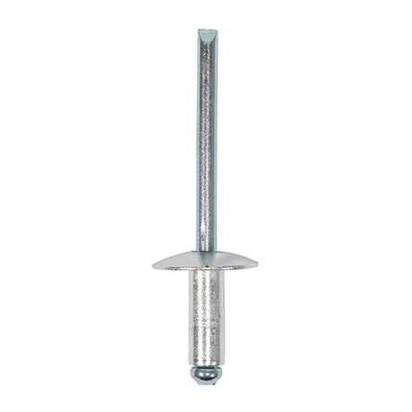 This is an image of Timco - Rivets - Flange Head - Aluminium 4.8 x 12mm - (250 PCS Box) 748918