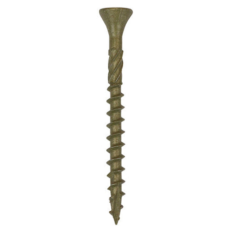 This is an image of Timco - C2 Deck-Fix Screws - TX - Countersunk with Ribs - Twin-Cut - Green 4.5 x 75mm - (250 PCS Box) 75C2D250BX