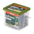 This is an image of Timco - C2 Deck-Fix Screws - TX - Countersunk with Ribs - Twin-Cut - Green 4.5 x 75mm - (250 PCS Tub) 75C2D250