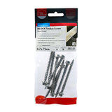 This is an image of Timco - Timber Screws - Hex - Stainless Steel 6.7 x 75mm - (8 PCS TIMpac) 75INDEXSSTP