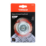 This is an image of Timco - Drill Cup Brush - Nylon 75mm (1 Each Blister Pack) 75SCN