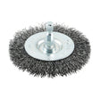 This is an image of Timco - Drill Wheel Brush - Crimped Steel Wire 75mm (1 Each Blister Pack) 75SWC