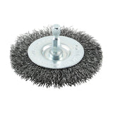 This is an image of Timco - Drill Wheel Brush - Crimped Steel Wire 75mm (1 Each Blister Pack) 75SWC