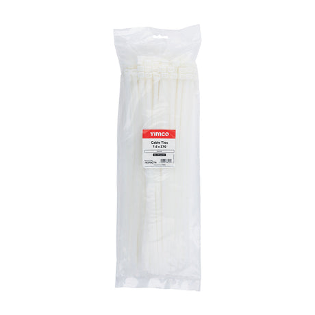 This is an image of Timco - Cable Ties - Natural 7.6 x 370mm - (100 PCS Bag) 76370CTN