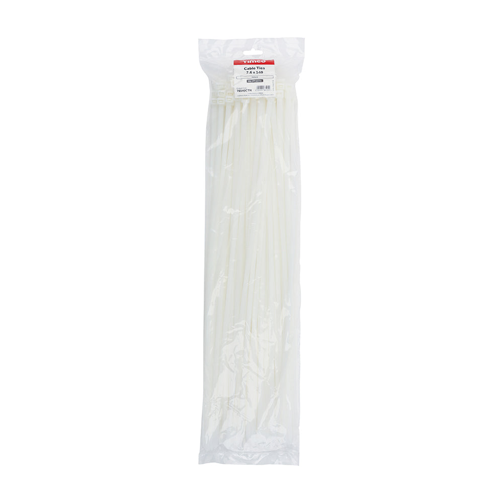 This is an image of Timco - Cable Ties - Natural 7.6 x 540mm - (100 PCS Bag) 76540CTN