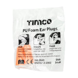 This is an image of Timco - PU Foam Ear Plugs One Size (200 Pairs Box) 770049