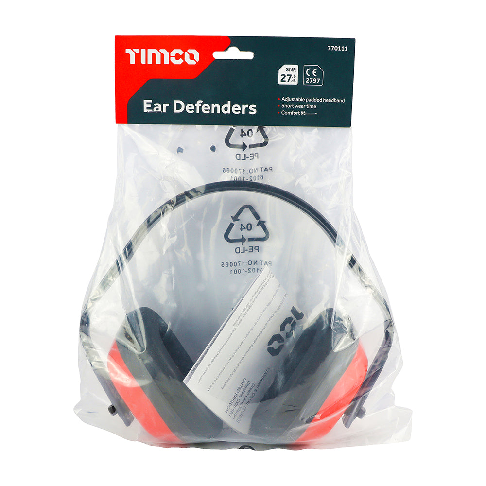 This is an image of Timco - Ear Defenders - 27.6dB One Size (1 Each Bag) 770111