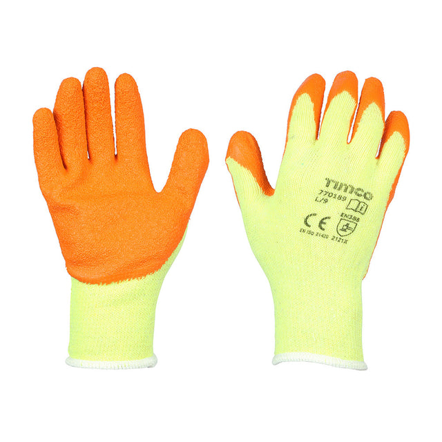This is an image of Timco - Eco-Grip Gloves - Crinkle Latex Coated Polycotton - Multi Pack Large (12 Pairs Bag) 770189