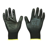 This is an image of Timco - Durable Grip Gloves - PU Coated Polyester Medium (1 Pairs Backing Card) 770249
