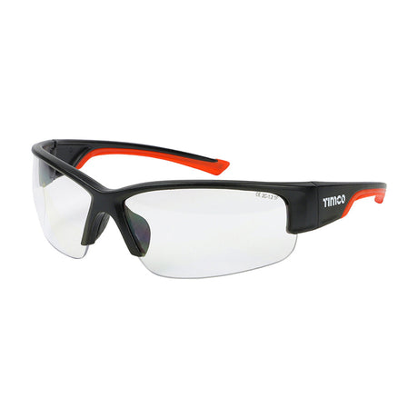 This is an image of Timco - Premium Safety Glasses - Clear One Size (1 Each Bag) 770379