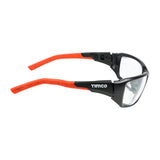 This is an image of Timco - Sports Style Safety Glasses - With Adjustable Temples - Clear One Size (1 Each Box) 770401