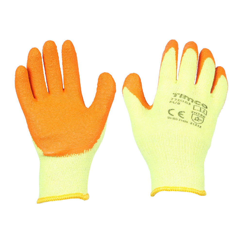 This is an image of Timco - Eco-Grip Gloves - Crinkle Latex Coated Polycotton - Multi Pack Medium (12 Pairs Bag) 770583