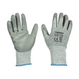 This is an image of Timco - Medium Cut Gloves - PU Coated HPPE Fibre with Glass Fibre X Large (1 Pairs Backing Card) 770715