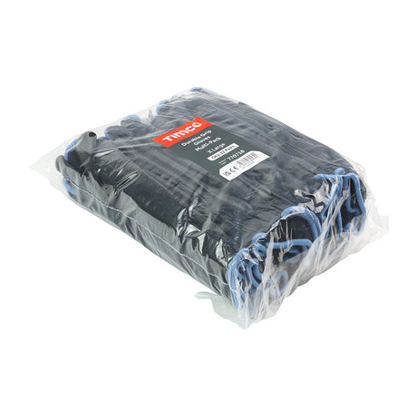 This is an image of Timco - Durable Grip Gloves - PU Coated Polyester - Multi Pack X Large (12 Pairs Bag) 770718