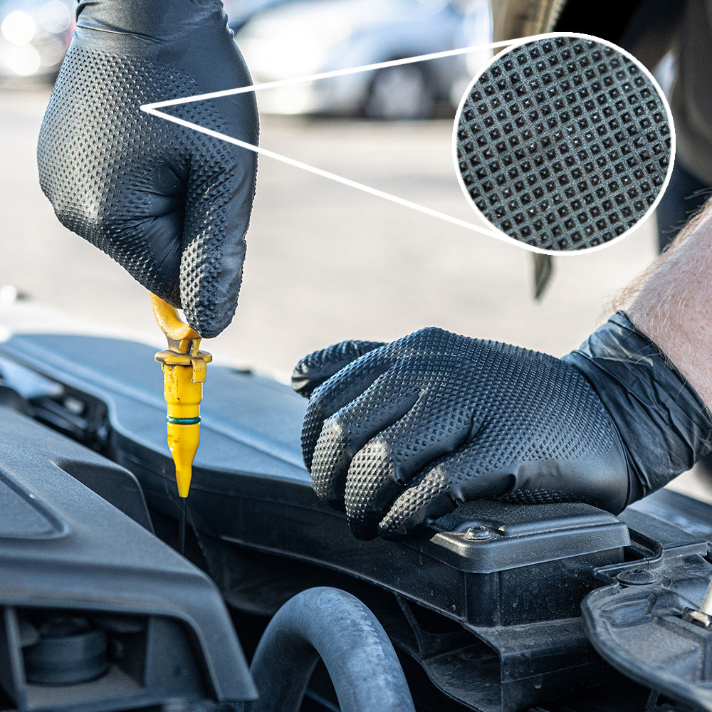 This is an image of Timco - Diamond Textured Disposable Nitrile Gloves Medium (50 Each Box) 770728