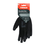 This is an image of Timco - Durable Grip Gloves - PU Coated Polyester Large (1 Pairs Backing Card) 770736