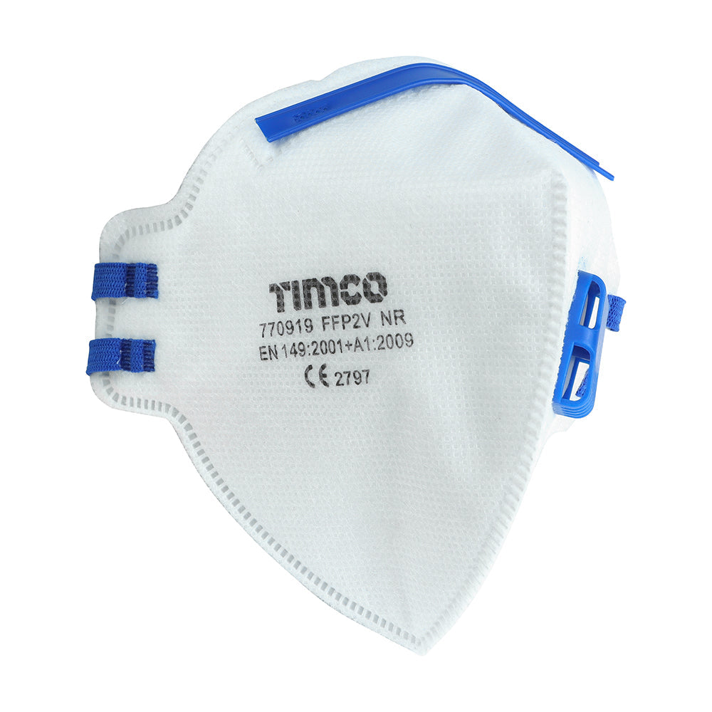 This is an image of Timco - FFP2 Fold Flat Masks with Valve One Size (3 Pieces Bag) 770737