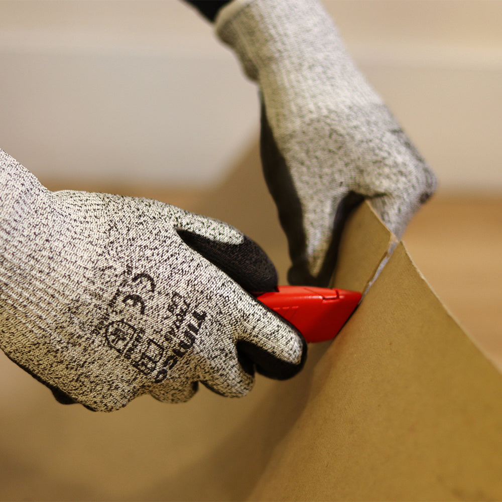 This is an image of Timco - High Cut Gloves - PU Coated HPPE Fibre with Glass Fibre Large (1 Pairs Backing Card) 770745