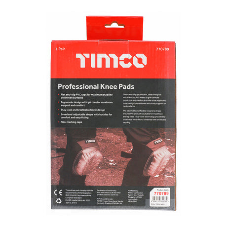 This is an image of Timco - Professional Knee Pads One Size (1 Pairs Box) 770789