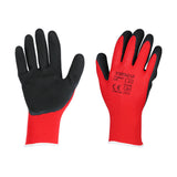 This is an image of Timco - Toughlight Grip Gloves - Sandy Latex Coated Polyester Large (1 Pairs Backing Card) 770847