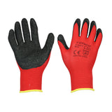 This is an image of Timco - Light Grip Gloves - Crinkle Latex Coated Polyester Medium (1 Pairs Backing Card) 770852