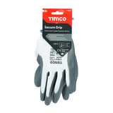 This is an image of Timco - Secure Grip Gloves - Smooth Nitrile Foam Coated Polyester X Large (1 Pairs Backing Card) 770944