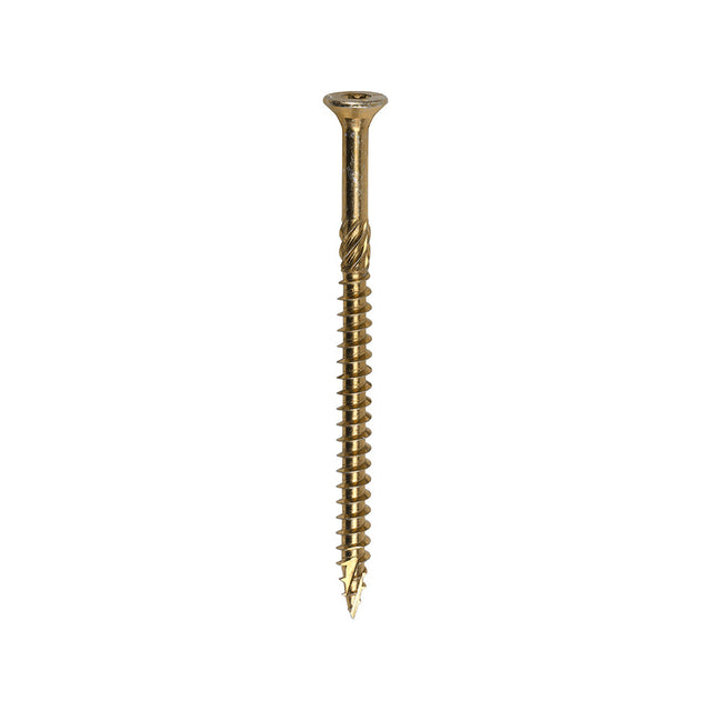 This is an image of Timco - C2 Clamp-Fix Screws - TX - Double Countersunk with Ribs - Twin-Cut - Yellow 8.0 x 120mm - (50 PCS Box) 80120C2C