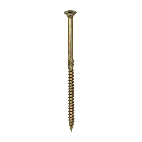 This is an image of Timco - C2 Clamp-Fix Screws - TX - Double Countersunk with Ribs - Twin-Cut - Yellow 8.0 x 150mm - (50 PCS Box) 80150C2C