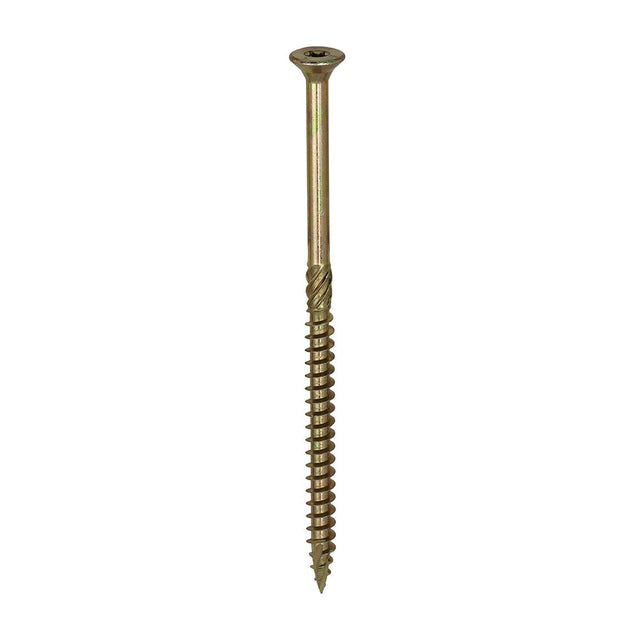 This is an image of Timco - C2 Clamp-Fix Screws - TX - Double Countersunk with Ribs - Twin-Cut - Yellow 8.0 x 150mm - (50 PCS Box) 80150C2C