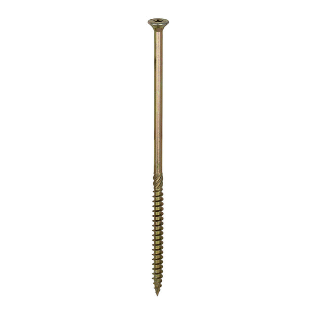 This is an image of Timco - C2 Clamp-Fix Screws - TX - Double Countersunk with Ribs - Twin-Cut - Yellow 8.0 x 200mm - (50 PCS Box) 80200C2C