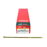This is an image of Timco - C2 Clamp-Fix Screws - TX - Double Countersunk with Ribs - Twin-Cut - Yellow 8.0 x 250mm - (50 PCS Box) 80250C2C