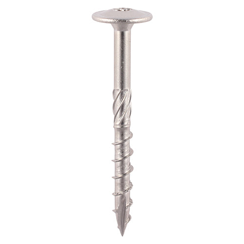 This is an image of Timco - Timber Frame Construction & Landscaping Screws - Wafer - A2 Stainless Steel 8.0 x 80mm - (20 PCS Tube) 80INDEXWSST