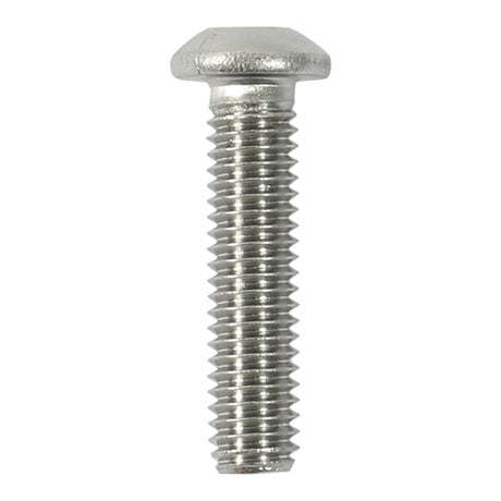 This is an image of Timco - Socket Screws - Button - A2 Stainless Steel M8 x 25mm - (10 PCS Bag) 825BUTSSX
