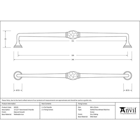From The Anvil Natural Smooth 13 1/2" Hammered D Handle - image 6
