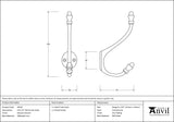 From The Anvil - Natural Smooth 6 1/2" Hat & Coat Hook | Sku. 83543 | Trade Door Handles.