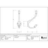 From The Anvil - Natural Smooth 6 1/2" Hat & Coat Hook | Sku. 83543 | Trade Door Handles.