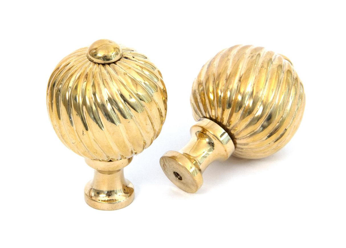 From The Anvil - Polished Brass Spiral Cabinet Knob - Medium | Sku. 83551 | Trade Door Handles.