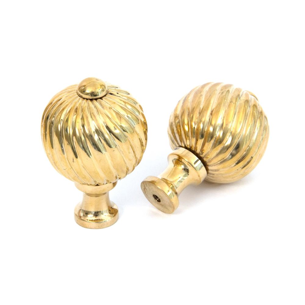 From The Anvil - Polished Brass Spiral Cabinet Knob - Medium | Sku. 83551 | Trade Door Handles.