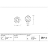 From The Anvil - Polished Brass Spiral Cabinet Knob - Medium | Sku. 83551 | Trade Door Handles.