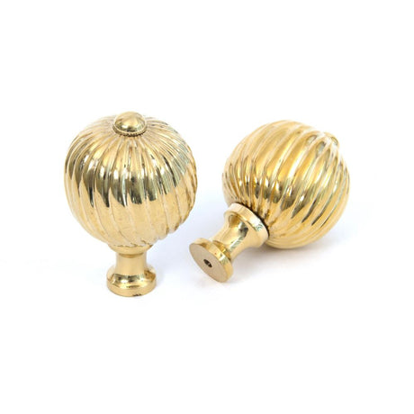 From The Anvil - Polished Brass Spiral Cabinet Knob - Large | Sku. 83552 | Trade Door Handles.