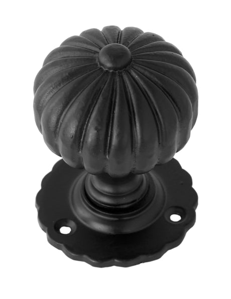 From The Anvil - Black Flower Mortice Knob Set | Sku. 83560 | Trade Door Handles.