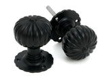 From The Anvil - Black Flower Mortice Knob Set | Sku. 83560 | Trade Door Handles.