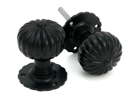 From The Anvil - Black Flower Mortice Knob Set | Sku. 83560 | Trade Door Handles.