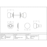 From The Anvil - Ebony and PB Bun Mortice/Rim Knob Set | Sku. 83563 | Trade Door Handles.