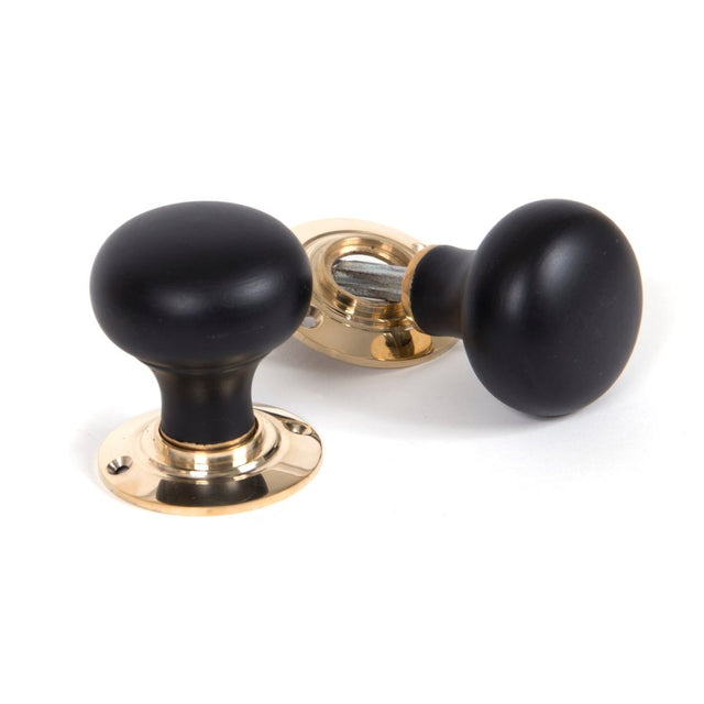 From The Anvil - Ebony and PB Bun Mortice/Rim Knob Set | Sku. 83563 | Trade Door Handles.