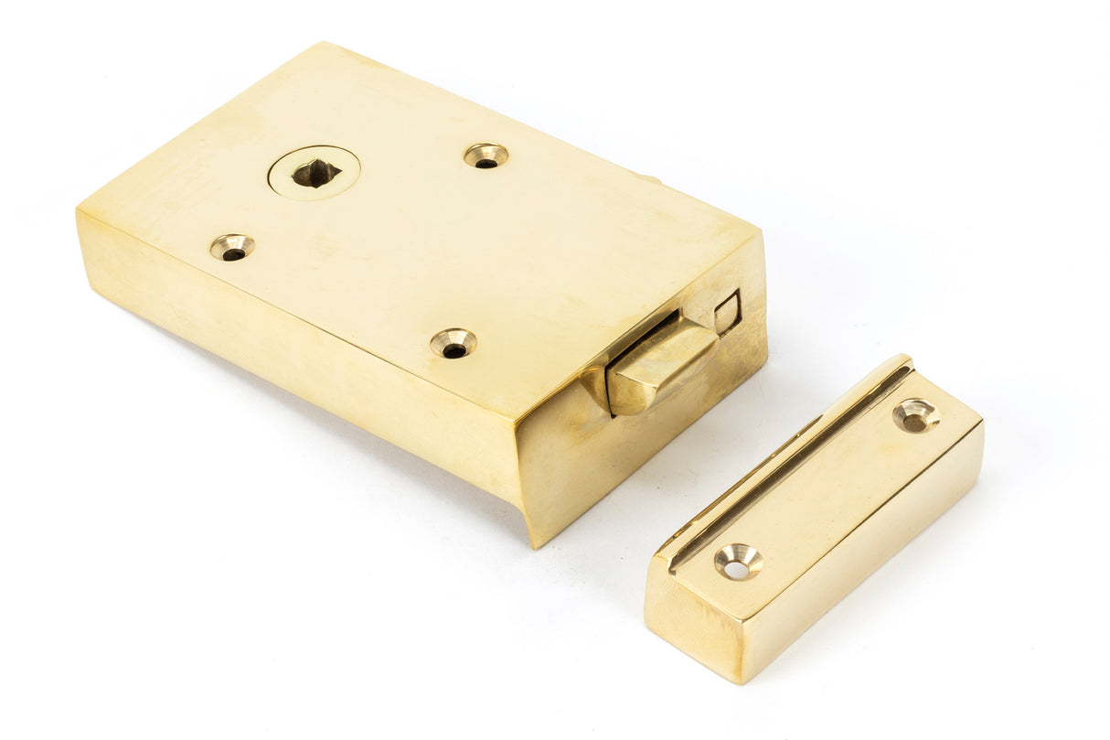 From The Anvil - Polished Brass Left Hand Bathroom Latch | Sku. 83570 | Trade Door Handles.