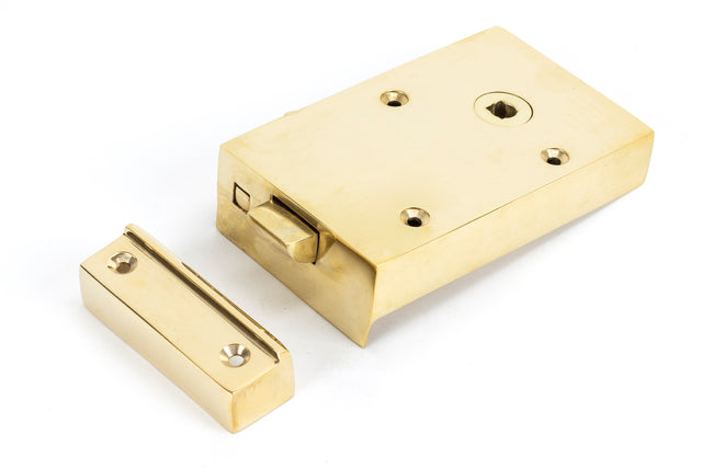 From The Anvil - Polished Brass Right Hand Bathroom Latch | Sku. 83571 | Trade Door Handles.
