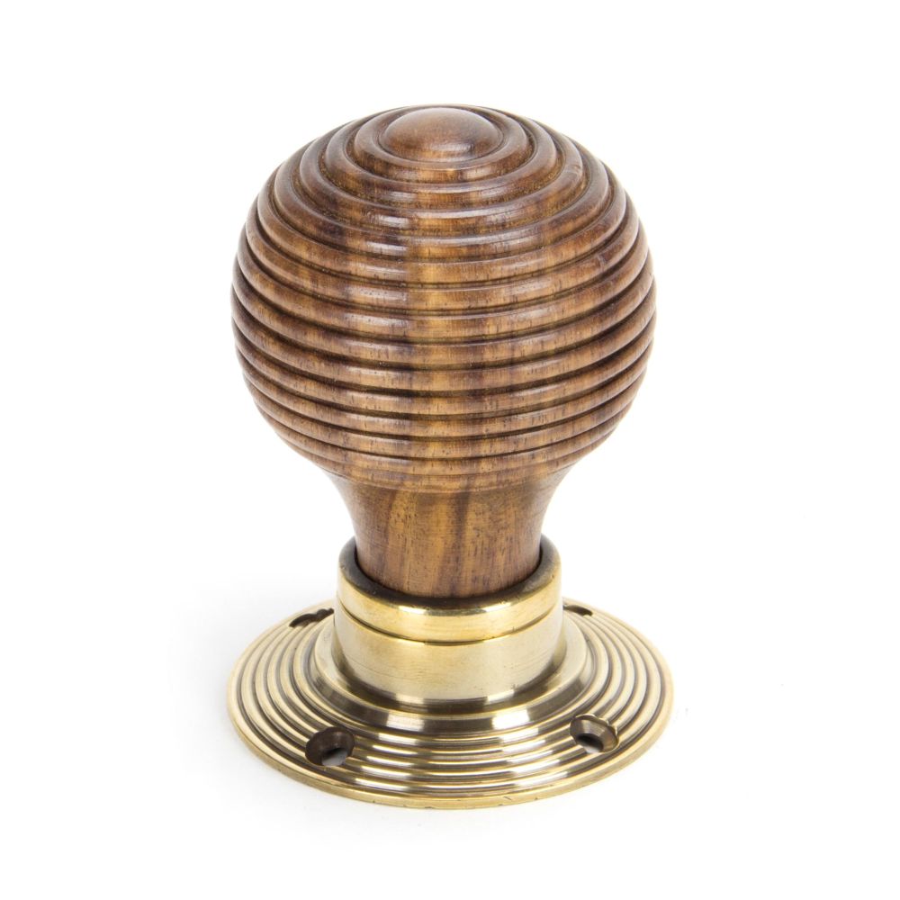 From The Anvil - Rosewood & Aged Brass Beehive Mortice/Rim Knob Set | Sku. 83573 | Trade Door Handles.