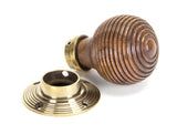 From The Anvil - Rosewood & Aged Brass Beehive Mortice/Rim Knob Set | Sku. 83573 | Trade Door Handles.